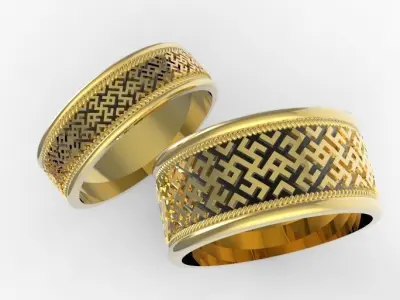 wedding rings 3D print model buy