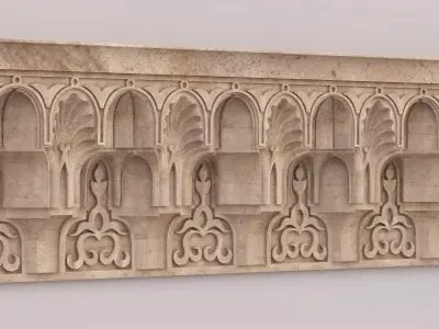 Classic Islamic Muqarnas Cornice 002 3D model
