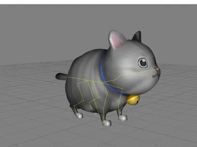 Lowpoly Animal Cartoon - Cat Low-poly 3D model