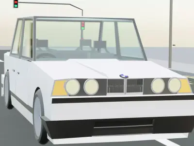 stylized low poly saloon inspired by 5series bmw Low-poly 3D model
