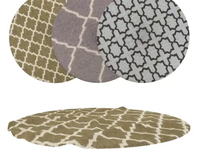 Round Rug Set 155 3D model