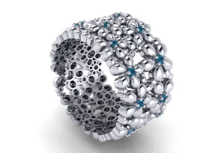 Flowers Rings  3D print model
