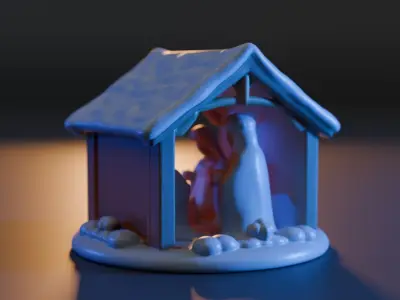 abstract nativity scene 3D model