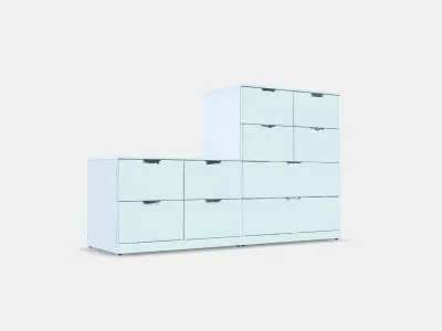 NORDLI Chest of 10 drawers Low-poly 3D model