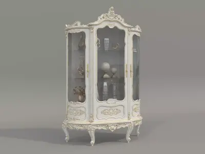 Classic Display Cabinet and Decoration 12 3D model