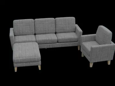 FurnitureSet Pack 01 Low-poly 3D model