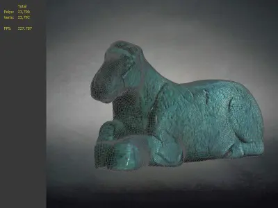 Carving Horse And Marble Stone Horse 3D model