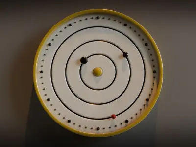 Minimalist Wall Clock Low-poly 3D model