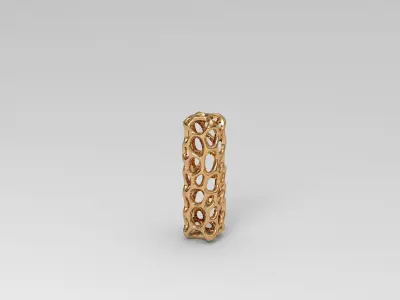 Voronoi Rectangular Pendant Necklace 3D print model