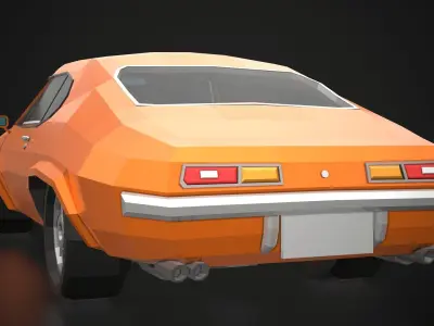 Low-Poly Retro Muscle Car 03 Low-poly 3D model
