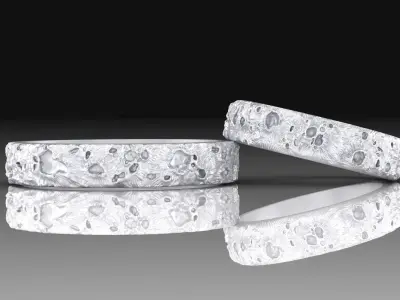 Couple Rings Moon 3D print model