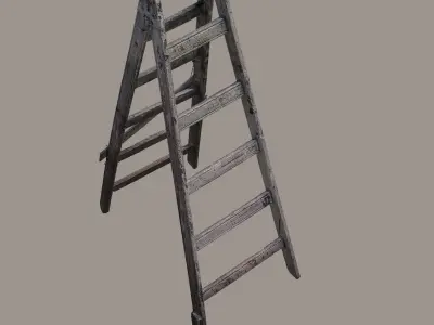 Wooden Stair - Photogrammetry Asset 3D PhotoScan Low-poly 3D model