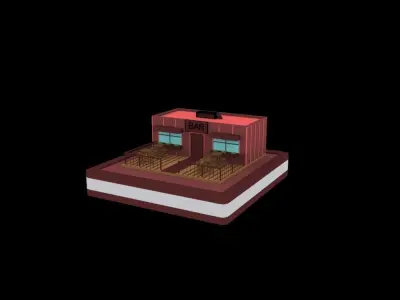 Bars low poly pack 3D model