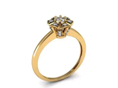 Classic Ring 3D Model - Jewelry - Printable - Diamond or Zircon 3D print model