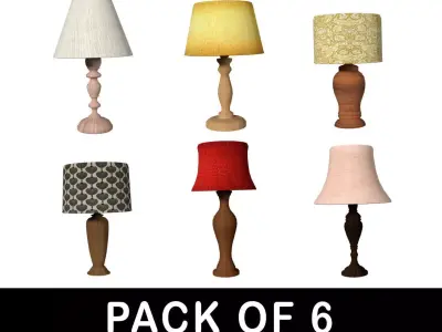 Table Lamps Collection - Pack of 6 Low-poly 3D model