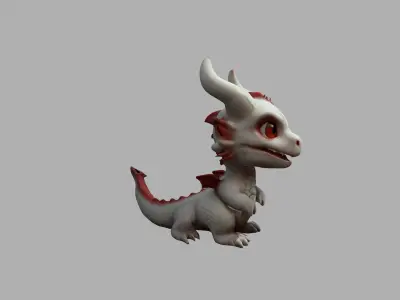 Dragon Cartoon Stylized Low-poly 3D model