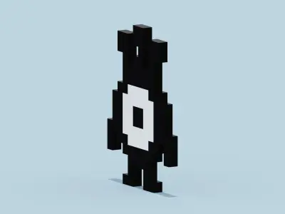 Pixel Patapon Low-poly 3D model