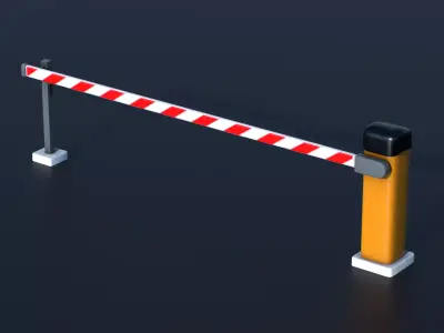 Car Park Barrier Gate Game ready Low-poly 3D model