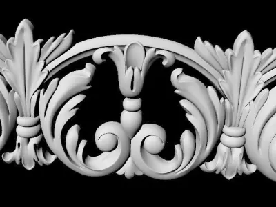Central decor ornament for furniture 3D model 102
