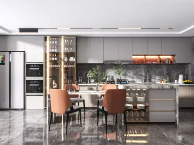 Luxury apartment dining room 2 3D model