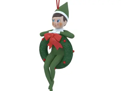 Elf Christmas Tree Toy Low-poly 3D model