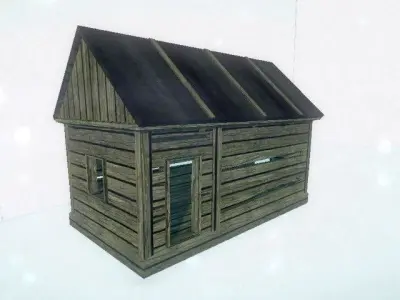 Little Forest Cabin Low-poly 3D model