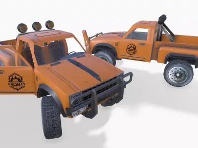 PickUp Orange Low-poly 3D model