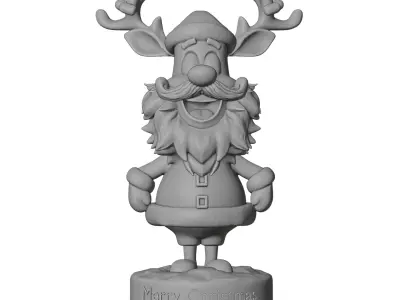Santa Reindeer Hybrid Creature Figurine for Holiday  3D print model