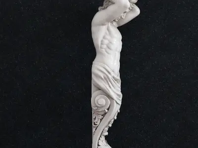 Atlant statue of man holding book 3D print model