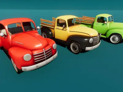Stylized Cars Low-poly 3D model