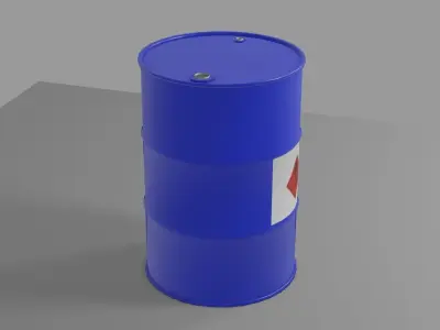 Steel Drum Gas - Barrel - Tambor de Gasolina Low-poly 3D model