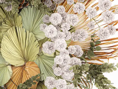 Wall decorations made of dry palm leaves 230 3D model