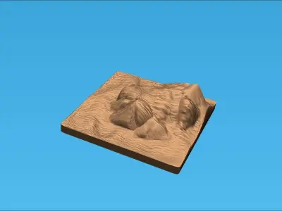 low detail sand and stone diorama 3D print model
