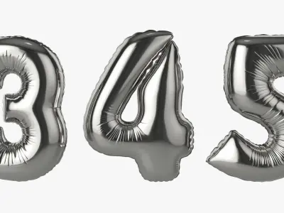 Foil air balloon numbers 03 3D model