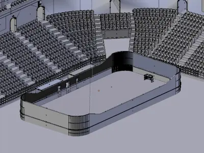 Isometric Hockey Arena Low-poly 3D model