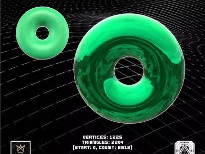 3D Torus Mode - AR VR Projects - Included a UUON Limit3D Gift Low-poly 3D model