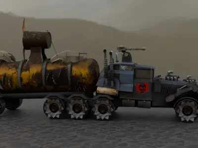 Apocalyptic Truck  3D model Low-poly 3D model