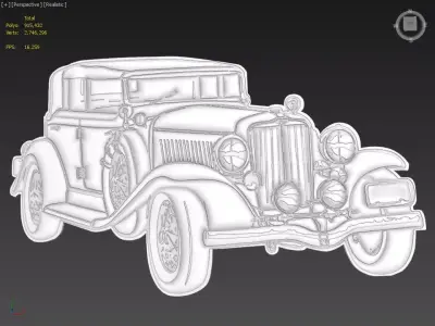 Classic Car Suitable for embossing Hot Foil Technique 3D model