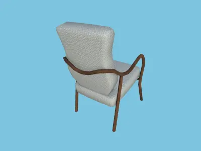 Gray Wood Armchair - Furniture Interior Design Free low-poly 3D model