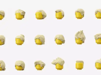 TwindBricks3D - Minifigure Hair pack 5 3D print model