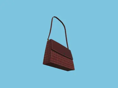 Red Plaid Female Bag - Character Fashion Design Low-poly 3D model