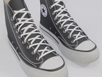 Basketball Leather Shoes Converse All Star Black 3D model