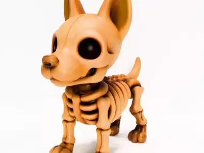 Doberman Minimalist Skeletal toy 3D print model