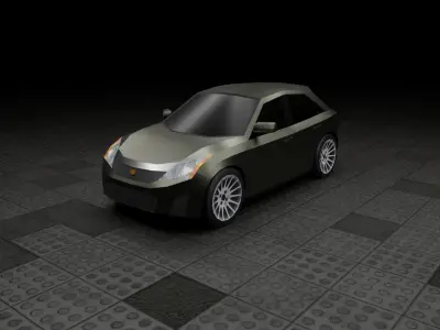 Low Poly Modern Generic 2010s Hatchback  Low-poly 3D model