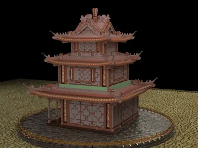 Chinese ancient house 3D model 28