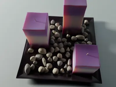 Three Candle Tray 3D model