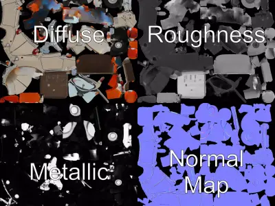 Retro Convertible Car model pack Low-poly 3D model