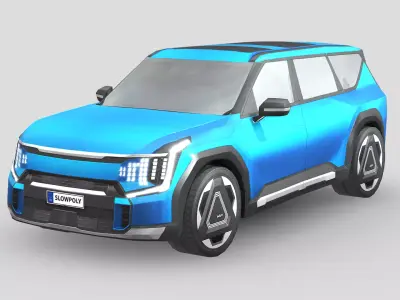 Kia EV9 GT-Line Low-poly 3D model