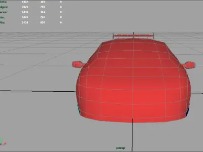 Car Futuristic Body Shell Low-poly 3D model