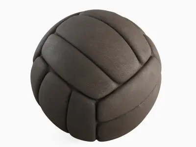 Old Leather Volleyball Ball 06 3D model